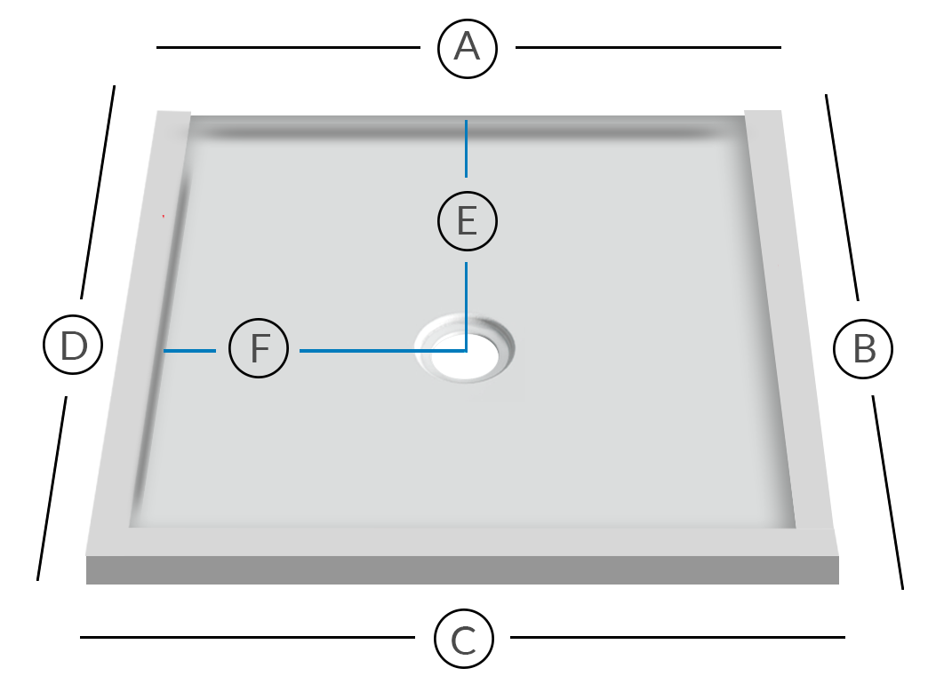 Shower base measurement diagram